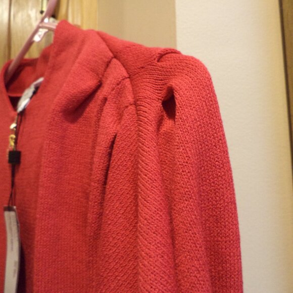 St. John RED Knit Jacket ~ Gold-tone Zip Closure New with Tags $995 `Size:Small - Picture 4 of 15